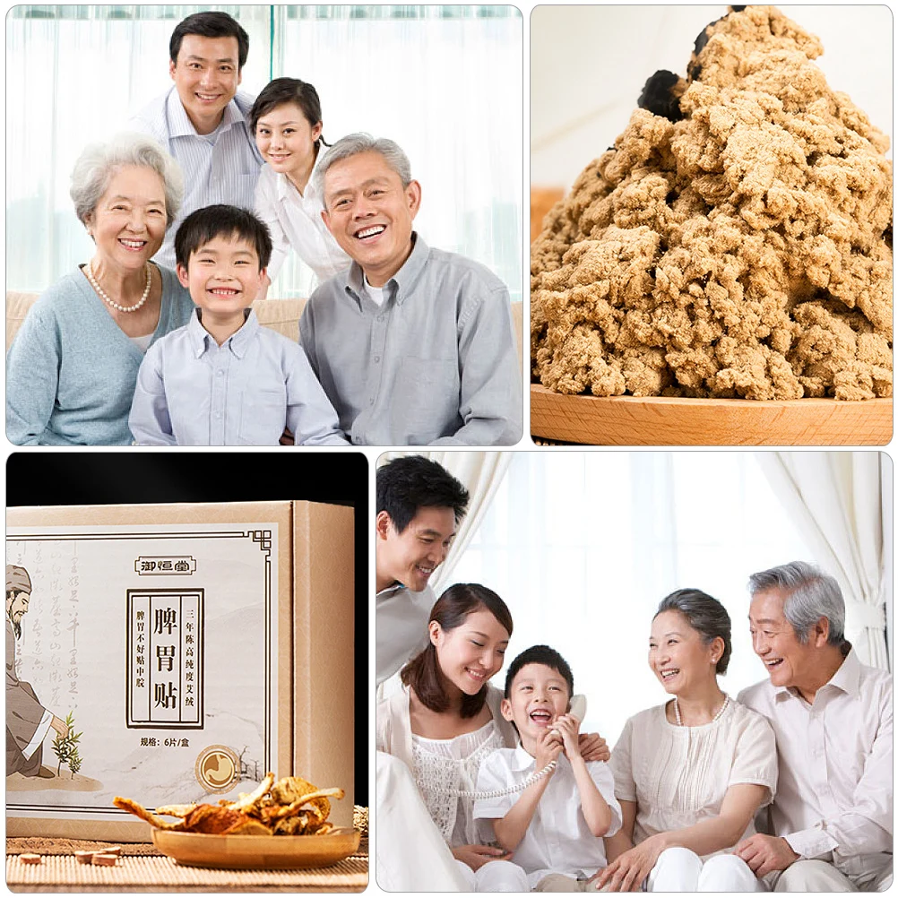 

6PCS Heating Navel Plaster Non-woven Fabrics Spleen Stomach Plaster Paste