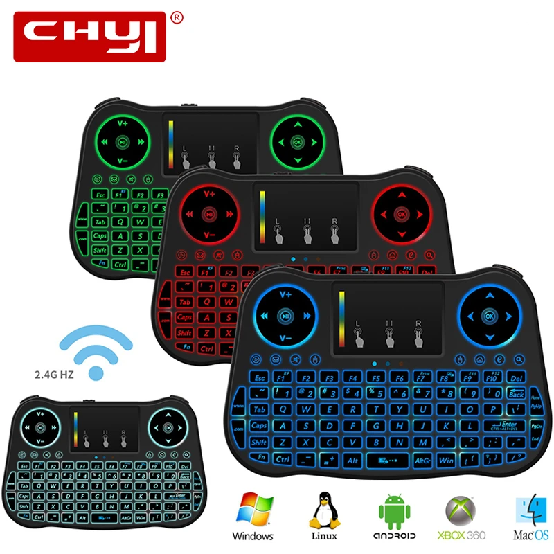 Беспроводная мини клавиатура с подсветкой и для Android Smart tv Box ноутбука|Клавиатуры|