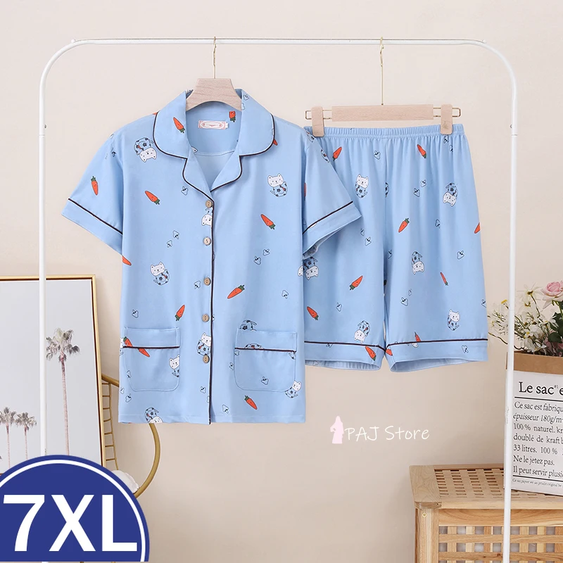 Пижама 2021 года большие размеры 6XL 7XL летние шорты женская одежда для матери