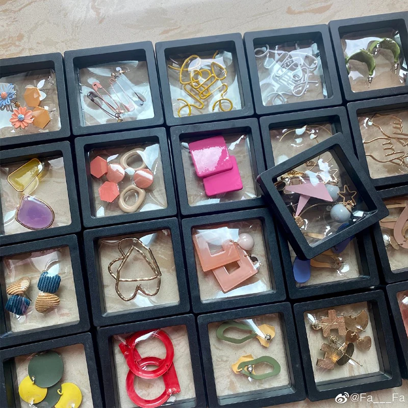 

10PCS Set 3D Floating Display Case Stands Holder Suspension Storage for Pendant Necklace Bracelet Ring Coin Jewelry Pin