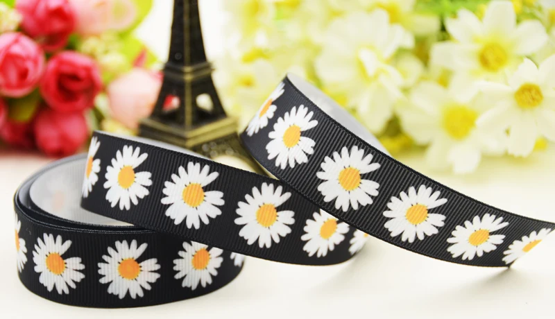 

22mm 25mm 38mm 75mm Flowers Cartoon printed Grosgrain Ribbon party decoration 10 Yards X-03333