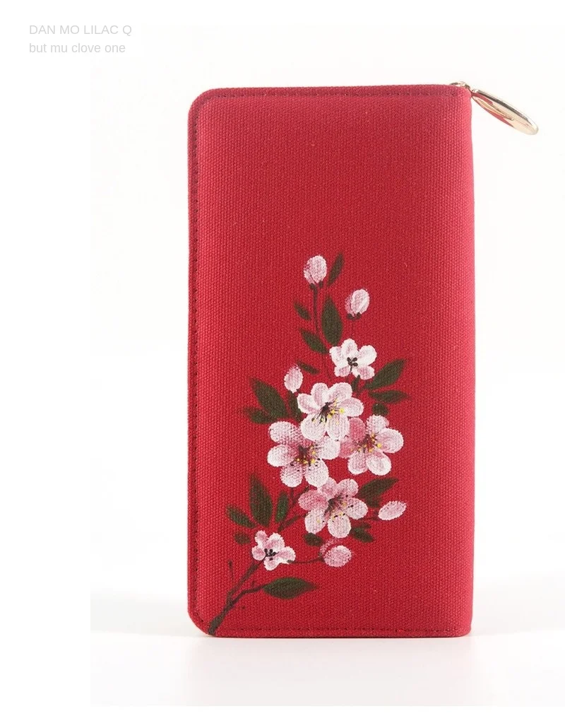 

Оригинальные винтажные кошельки, Женский Длинный кошелек ручной работы, новинка 2020, хипстерский креативный кошелек с ручной росписью на мо...