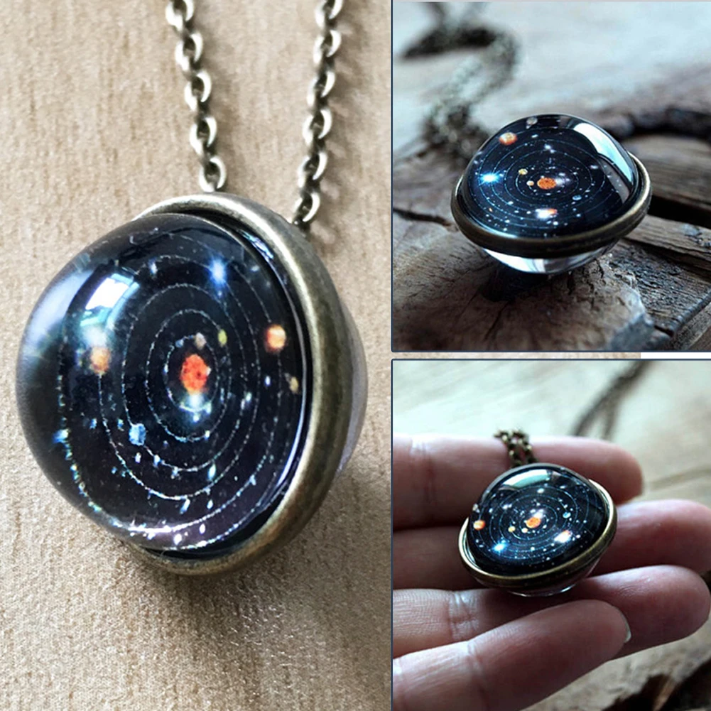 Ожерелье с солнечной системой ожерелье кулоном в виде планеты Galaxy S двустороннее