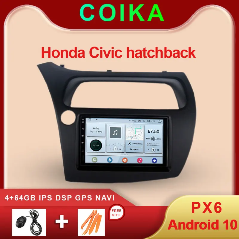 

Система для автомобиля, 7 дюймов, Android 10,0, GPS, сенсорный экран, стерео для Honda Civic RDS WIFI Google SWC BT Music OBD DSP 4G LTE IPS 4 + 64G радио