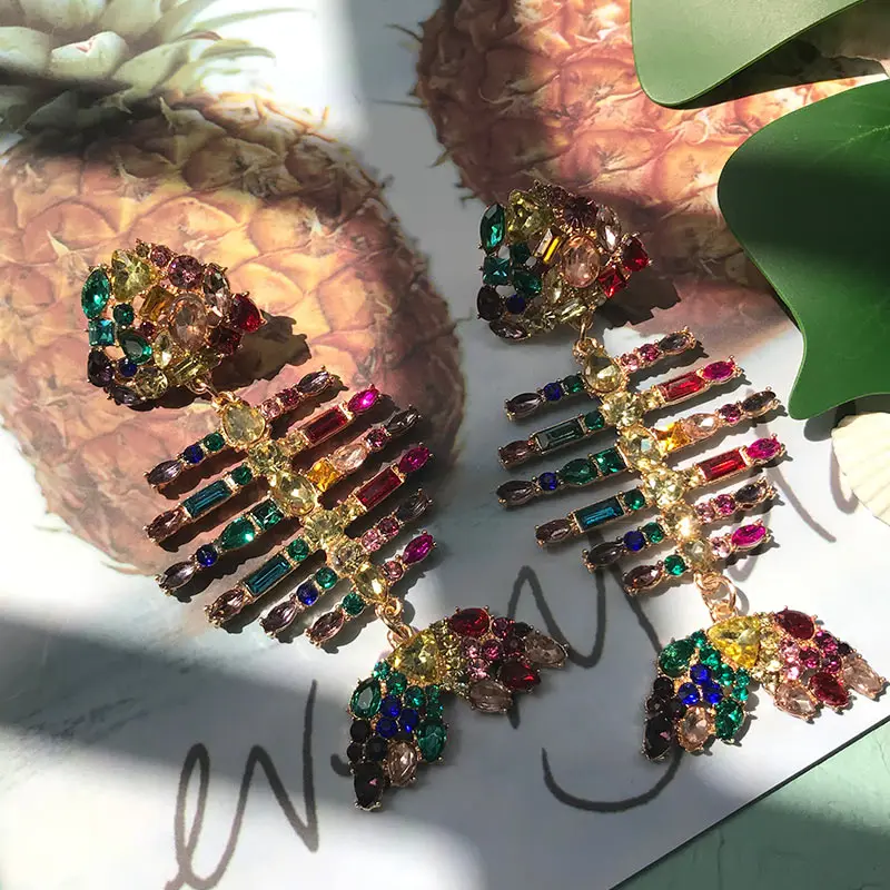 Просто FEEL новые серьги подвески с кристаллами из камня необычные Стразы