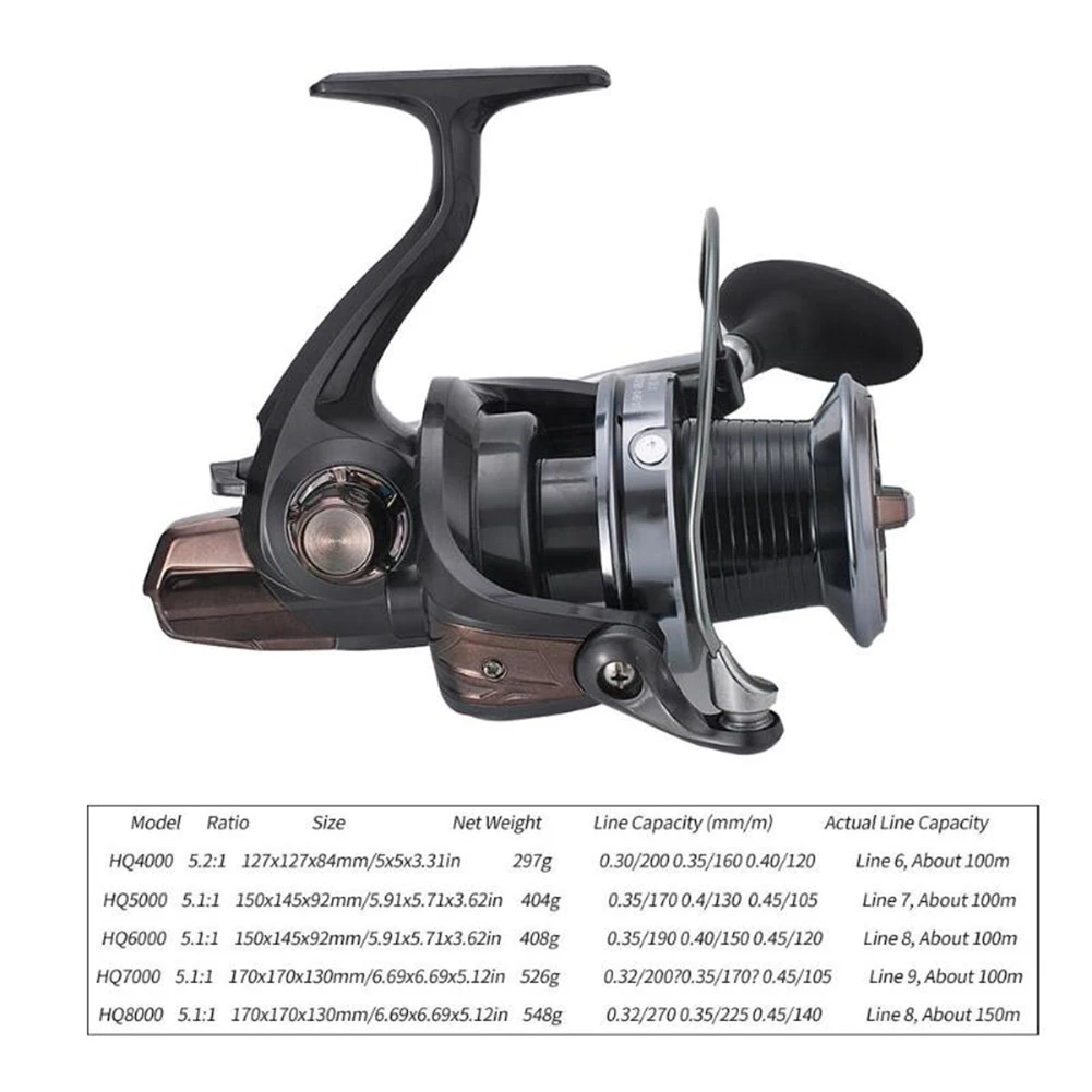 

Fishing Reel All Metal Spinning Reel 13+1BB 5.2:1 High-Speed Gear Ratio Smooth Casting Powerful Fishing Reel Handle Line Spool