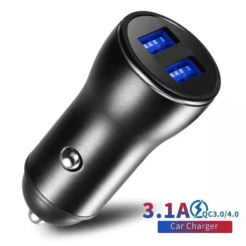 car charger Fiuzd Металл Мини 3.1A автомобильное usb-устройство для зарядки телефона для aukey адаптер зарядное устройство для baseus быстрое зарядное устройство для телефона для ugreen для iphone - Тип штекера: car charger