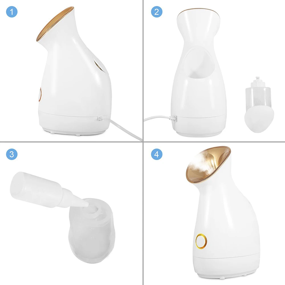 

2021 Facial Steamer Large-capacity Water Tank 70ml Gentle and Deap Cleaning Face Steamer for Facial Spa Face Steamers Whitening