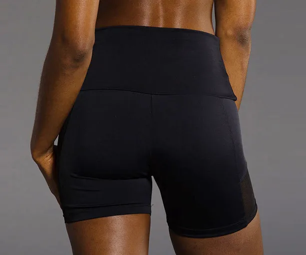 Пикантные женские облегающие шорты с высокой талией для бега занятий спортом