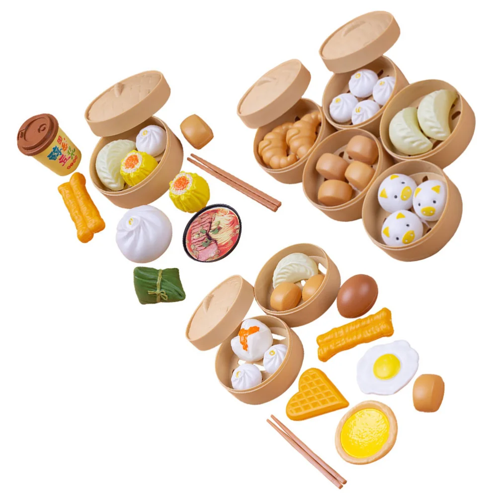 

3 Sets/51pcs Children's Play House Kid Cognitive Simulation Food