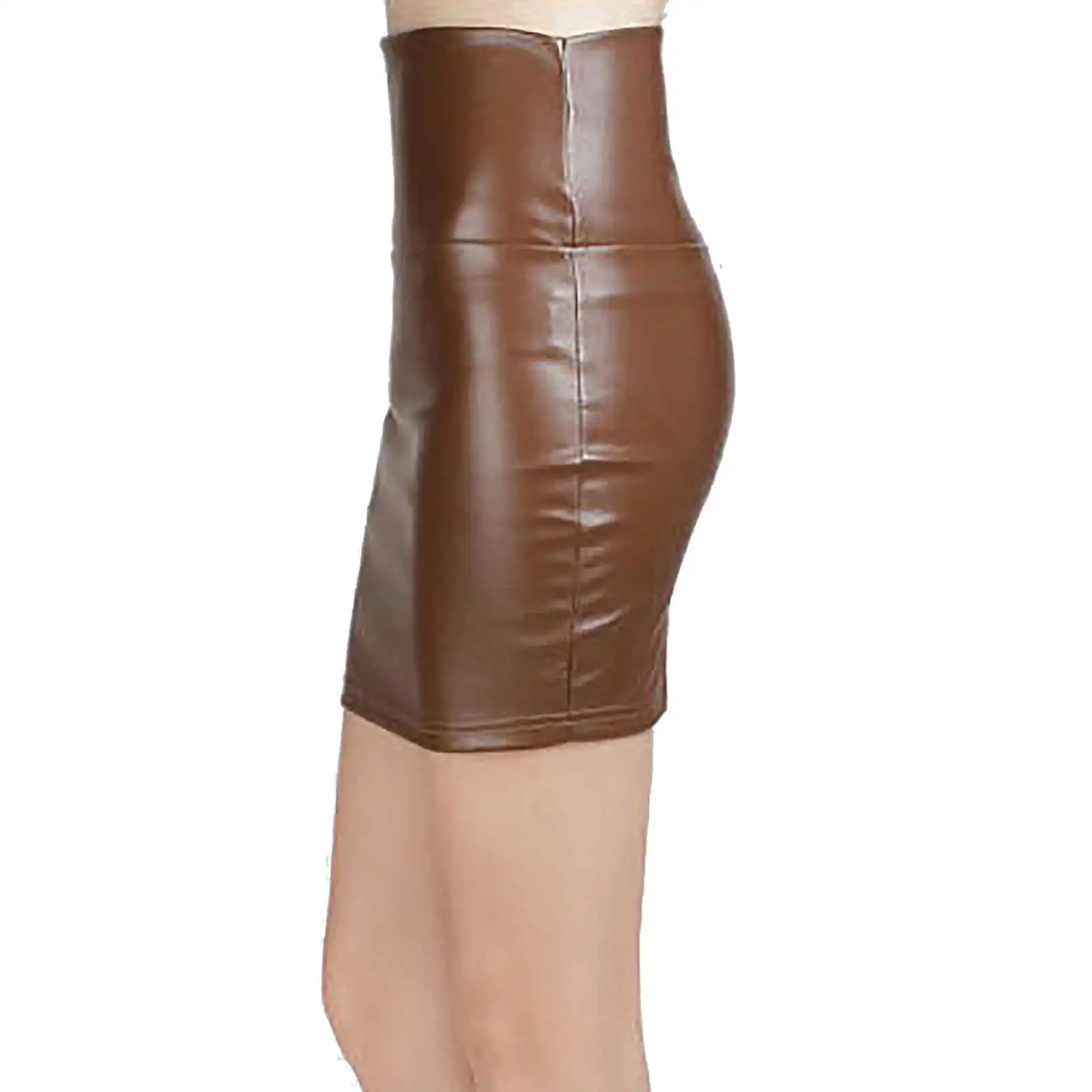 Женские модные мини-юбки облегающая юбка-карандаш из искусственной кожи с