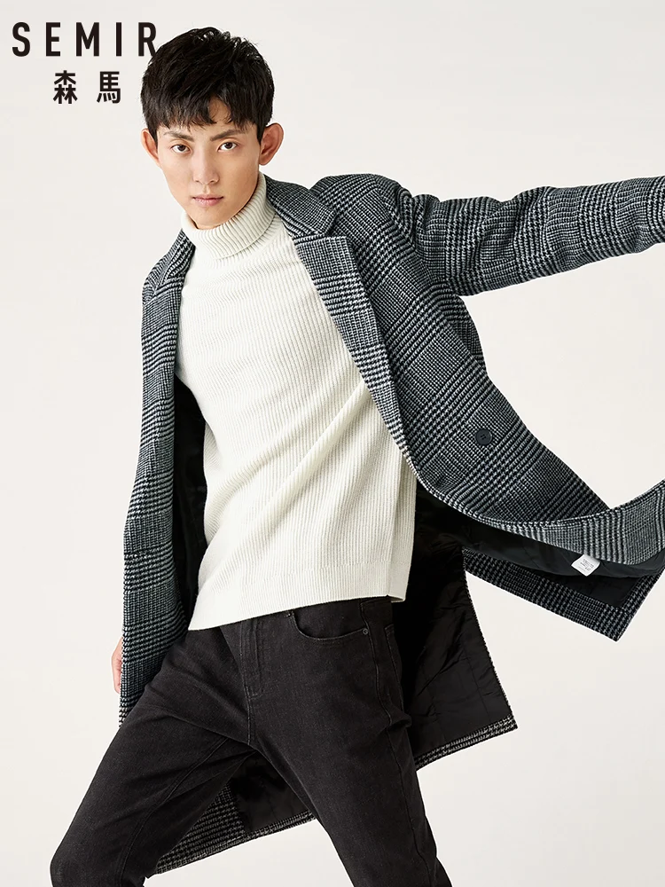 SEMIR 2019 Зимняя шерстяная куртка мужское высококачественное шерстяное Пальто