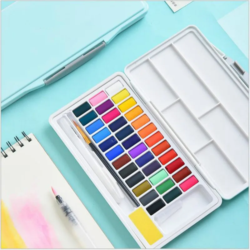 Акварельные краски в наборе однотонный порошковый детский ручка для рисования
