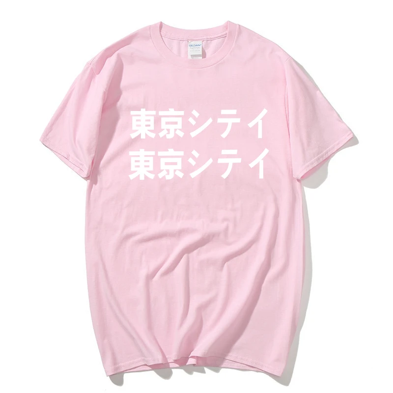 

Tokyo text art cotton T-shirt men's summer fashion T-shirt European size