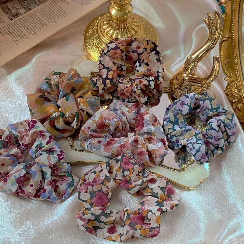 Белое розовое кольцо для волос летние тонкие сетчатые резинки с цветочной