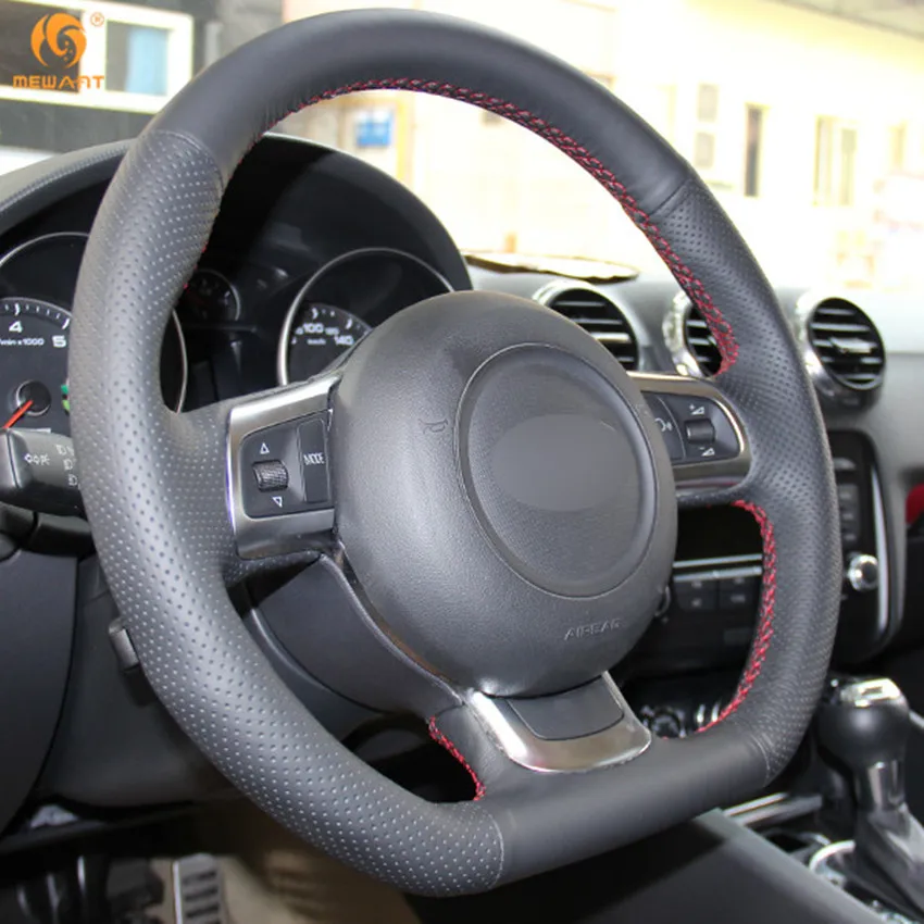 MEWANT черный чехол на руль из искусственной кожи для Audi TT 2008 2009 2010 2011 2012 2013