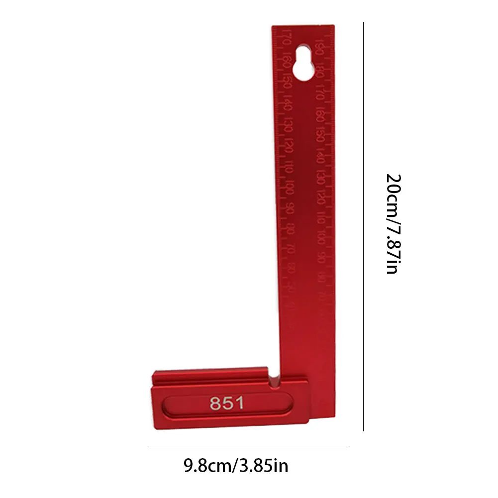 

Woodworking Right Angle Ruler L Shape 90 Degree Measuring Tool For Marking Red 200MM Scriber Gauge Carpenter Woodworking Tools