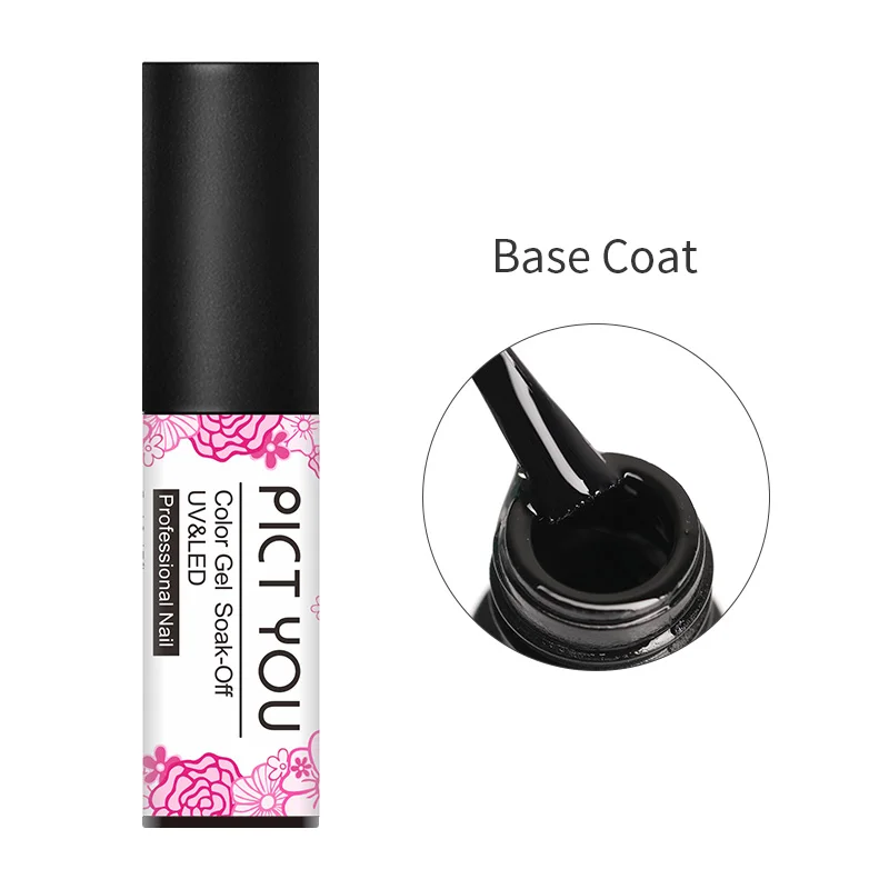 Base Coat PICT YOU 5 мл Розовый Красный Цвет Гель-лак замачиваемый УФ-Гель-лак Одноцветный гель для дизайна ногтей долговечные ногти 53 цвета - Цвет: Base Coat