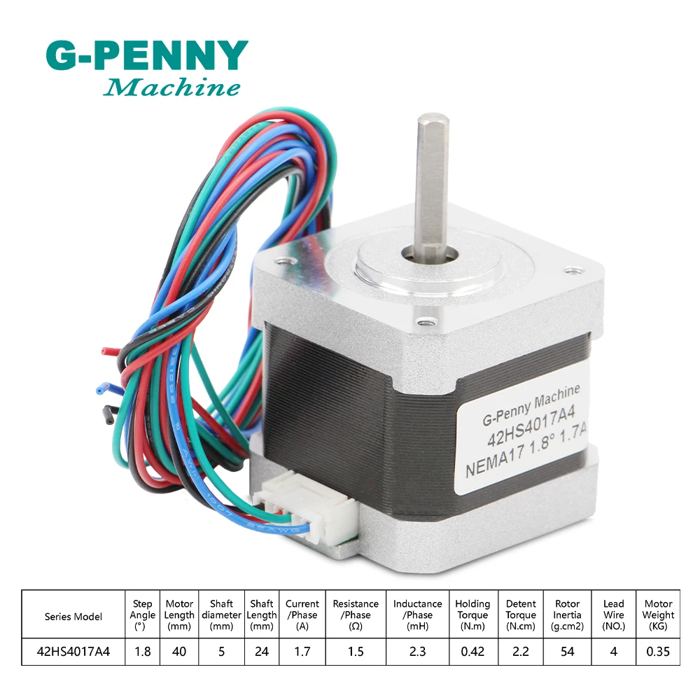 Шаговый двигатель NEMA 17 с ЧПУ 42x40 мм 1 7 А 4-выводный шаговый Nema17 8 градуса 60 унций для