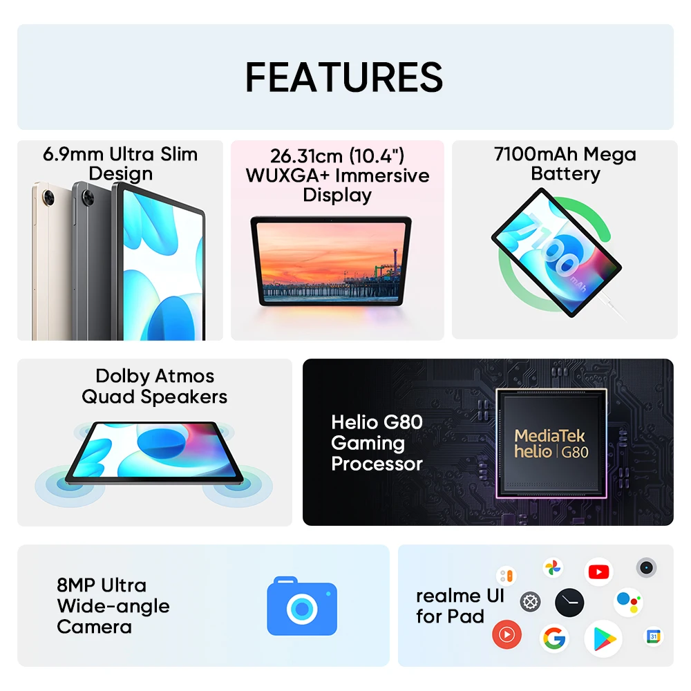 [Ведущая мировая версия-отправка из России] смартфон realme Pad глобальная версия Helio