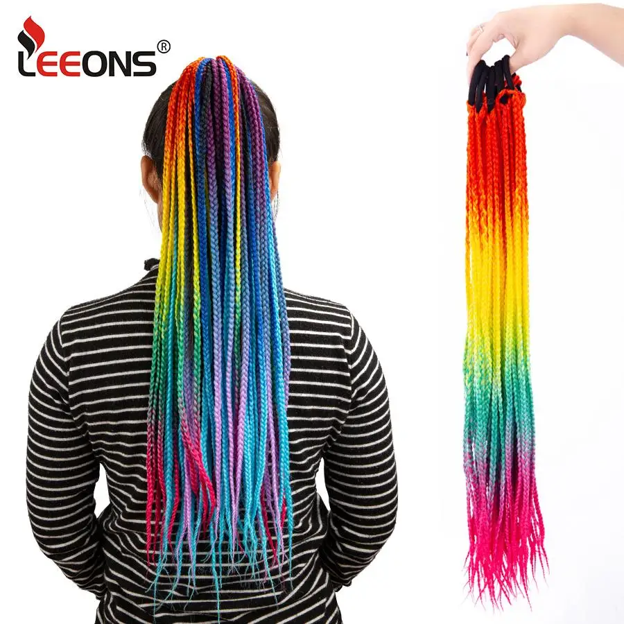 

Leeons 24" Colorful Wigs Ponytail Hair Ornament Headbands Rubber Bands Beauty Hair Bands Headwear Kids Hair Extension Head Band