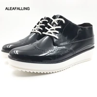 aleafalling trend design exquisite girl boots waterproof platform flat shoes woman rain water rubber ankle lace up boots w173