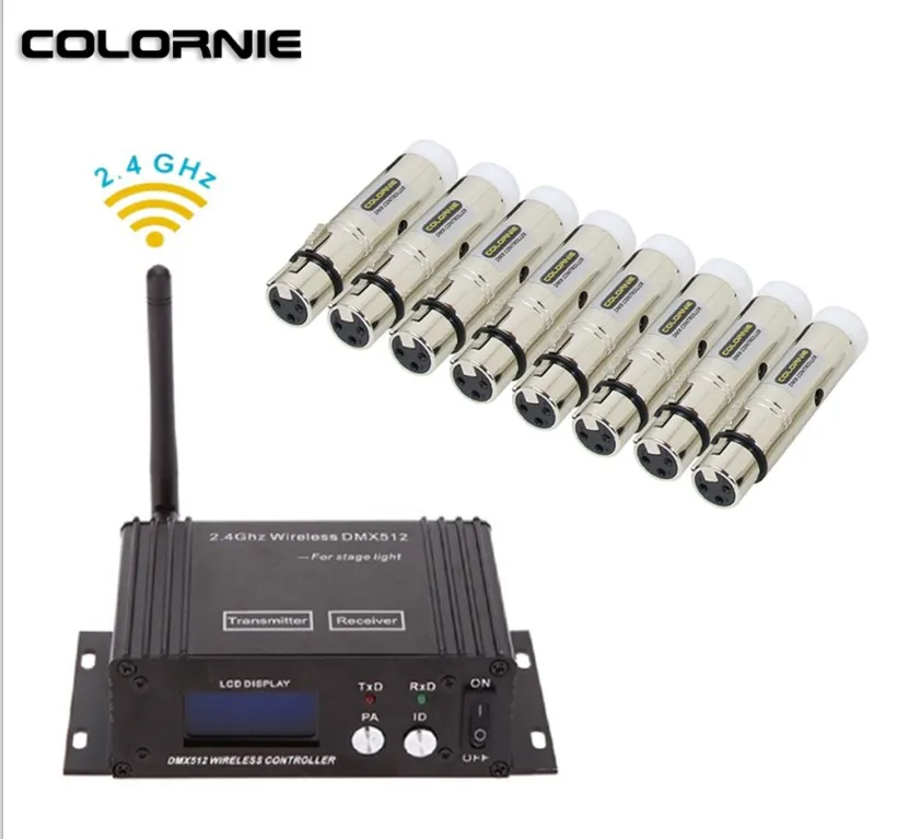 LCD and 8 receivers DMX контроллер мини беспроводной DMX приемник луч движущаяся головка светильник 2,4g беспроводной DMX 512 консоль ЖК-дисплей для дискотеки DJ Вечерние - Цвет: LCD and 8 receivers