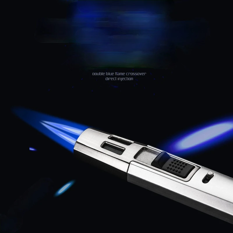 

Windproof Pulsed Blue Flame Lighters Long Butane Kitchen Lighter Smoking Cigarettes for BBQ Outdoor Torch Dropshipping