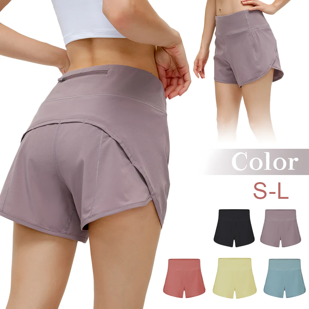 

Women's Running Shorts Yoga Shorts Back Zipper Pocket Athletic Sports Shorts Girl's Exercise Workout Training Shorts Activewear