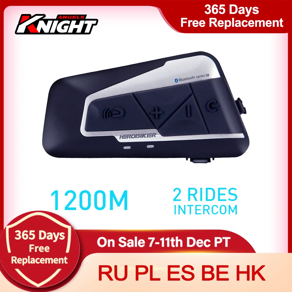 HEROBIKER 1200 м BT мотоциклетный шлем домофон водонепроницаемый беспроводной Bluetooth