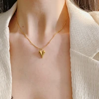 xiyanike 316l stainless steel gold color heart pandent necklaces for women clavicle chain 2021 trendy fashion party gift jewelry
