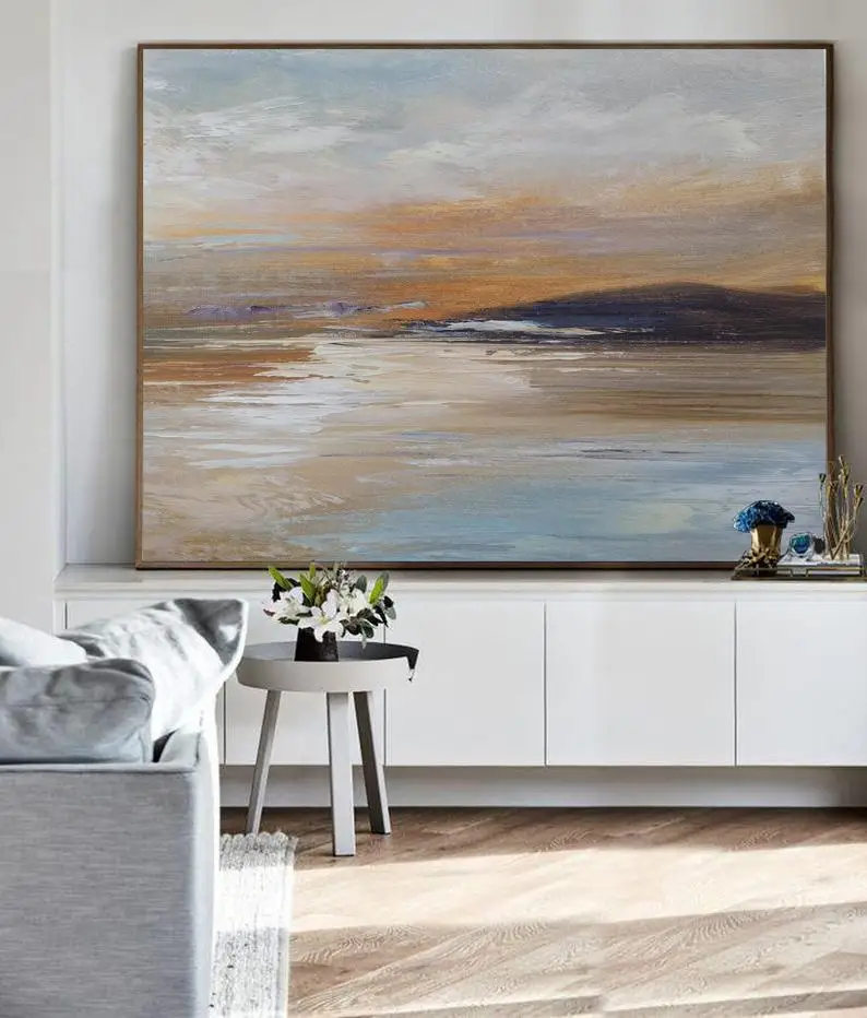 Koop Grote Muur Canvas Schilderij Zee Abstract Olieverf Ocean Abstract Schilderen Woonkamer Art Hand Geschilderd Schilderij Aparte