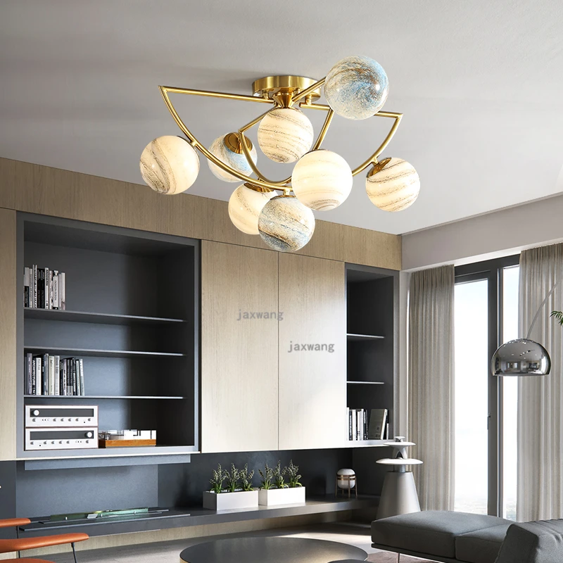 Light Luxury LED Glass Hanging Lamps Nordic Magic Bean Restaurant Chandeliers Modern Decor Living Room Chandelier Lighting | Освещение