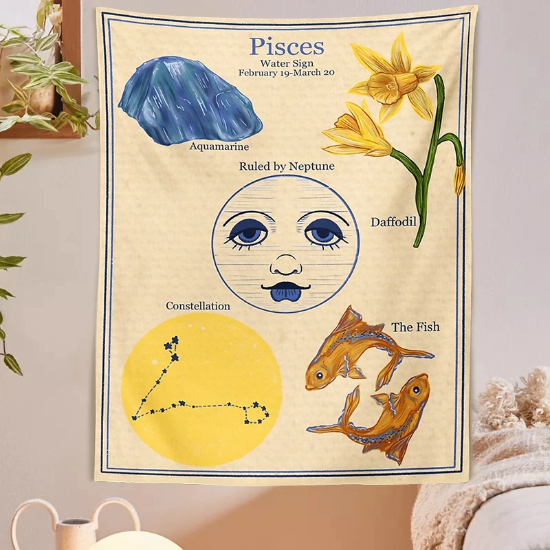 Гобелен в стиле созвездий Таро гобелен бохо с карточками Настенный Коврик для