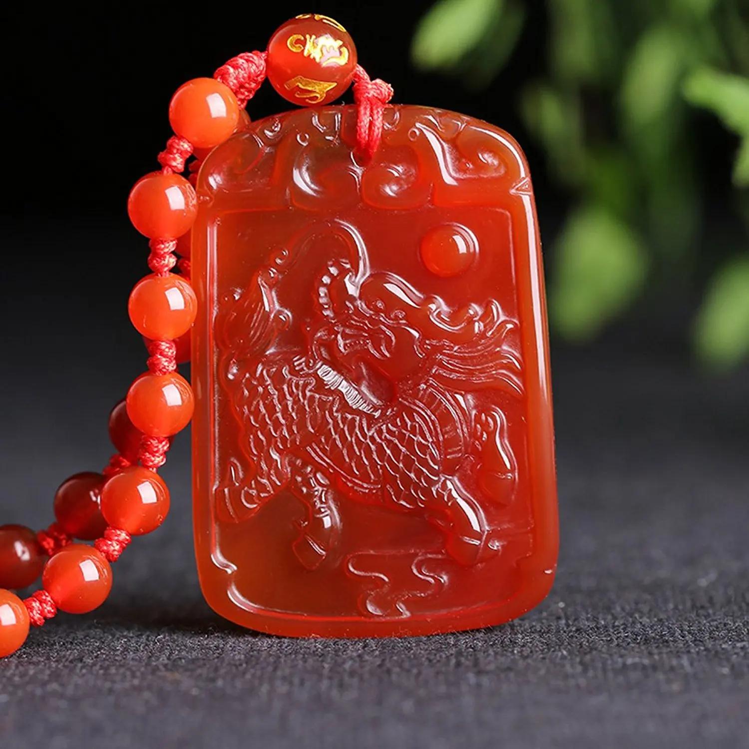 LETSFUN Fine Jewelry Superb Technology Red Agate Kirin Brave Troops Peace Wealthy Necklace Pendant Free Shipping | Украшения и