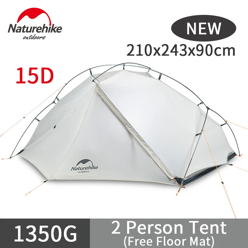 

Naturehike NEW VIK Series 2 Person Tent Ultralight 1350g Camping Tent Breathable 15D Nylon Aluminum Tent Pole Give Floor Mats