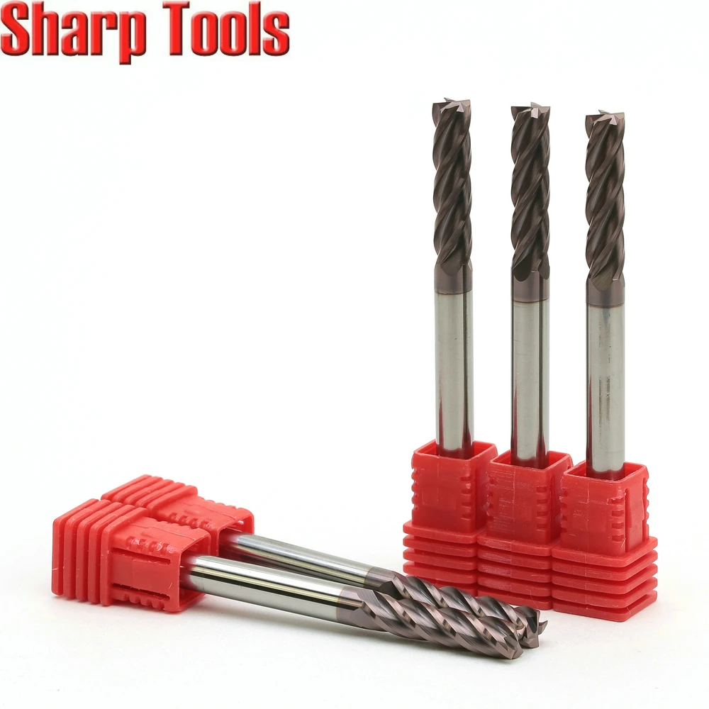 Фрезы с ЧПУ 8 мм 4 фрезы HRC55 торцевая фреза вольфрамовый твердосплавный инструмент