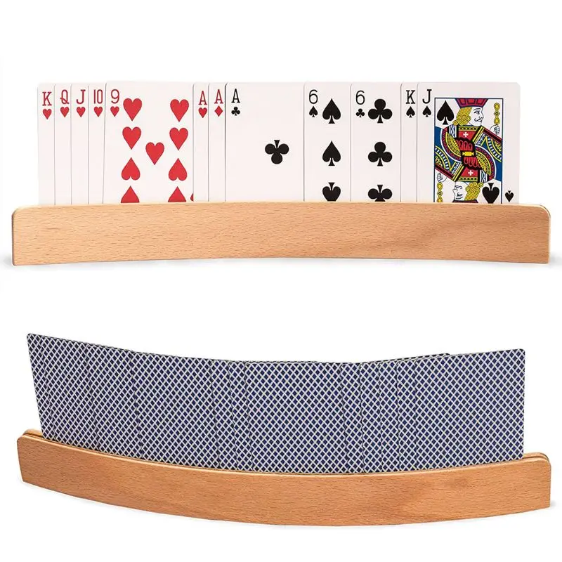 

1pc Wooden Hands-Free Playing Card Holder Board Game Poker Seat Lazy Poker Base Accessories
