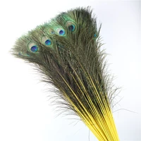 70cm 80cm28 32inch high quality natural peacock feathers for crafts wedding accessories diy decoration yellow peacock plumas