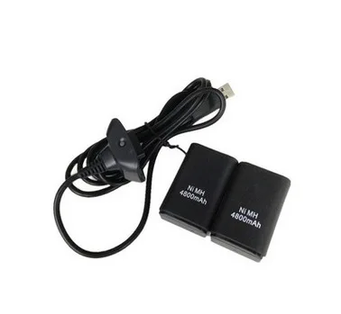 2Pcs 4800mAh Replacement Battery With Charger Cable For Xbox 360 Wireless Controller Gmaepad Joystick Batteria | Электроника