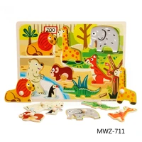 children cartoon wooden 3d puzzle homeschool supplies educational hand grab jigsaw 12 style toddler early learning aids baby toy