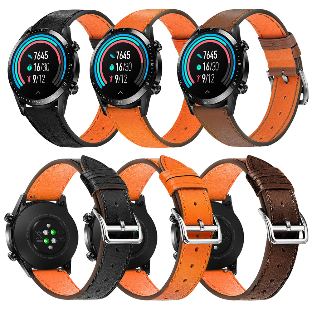 

Ремешок кожаный для Samsung Galaxy Watch 46 мм/Galaxy Watch 3 45 мм/Gear S3 Frontier/Fossil Q, 22 мм