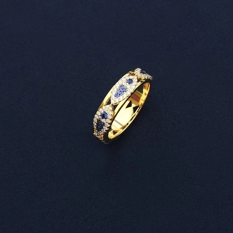 Cheny - 925 sterling silver female demon eye ring ring gold lucky fish classic style