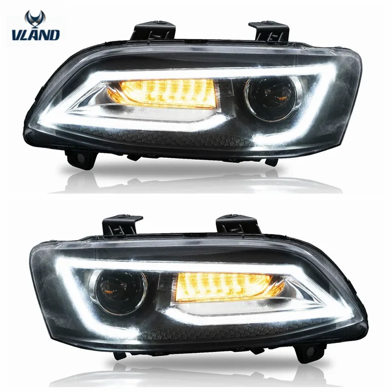 

VLAND производитель автомобильных аксессуаров для VE S1 & S2 светодиодный ная фара 2006-2013 светодиодный одом DRL движущийся сигнал поворота ксенонов...