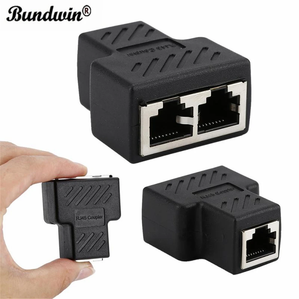 Bundwin 1*2 RJ45 разветвитель LAN Ethernet сетевой кабель разъем адаптера|Компьютерные