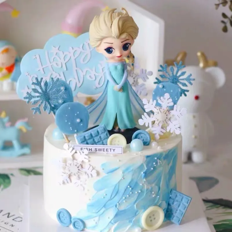 

Декор для дня рождения с надписью «Холодное сердце», флаг принцессы Анны, Эльзы, украшения для торта, зимняя тема для детей, для девочек, день...