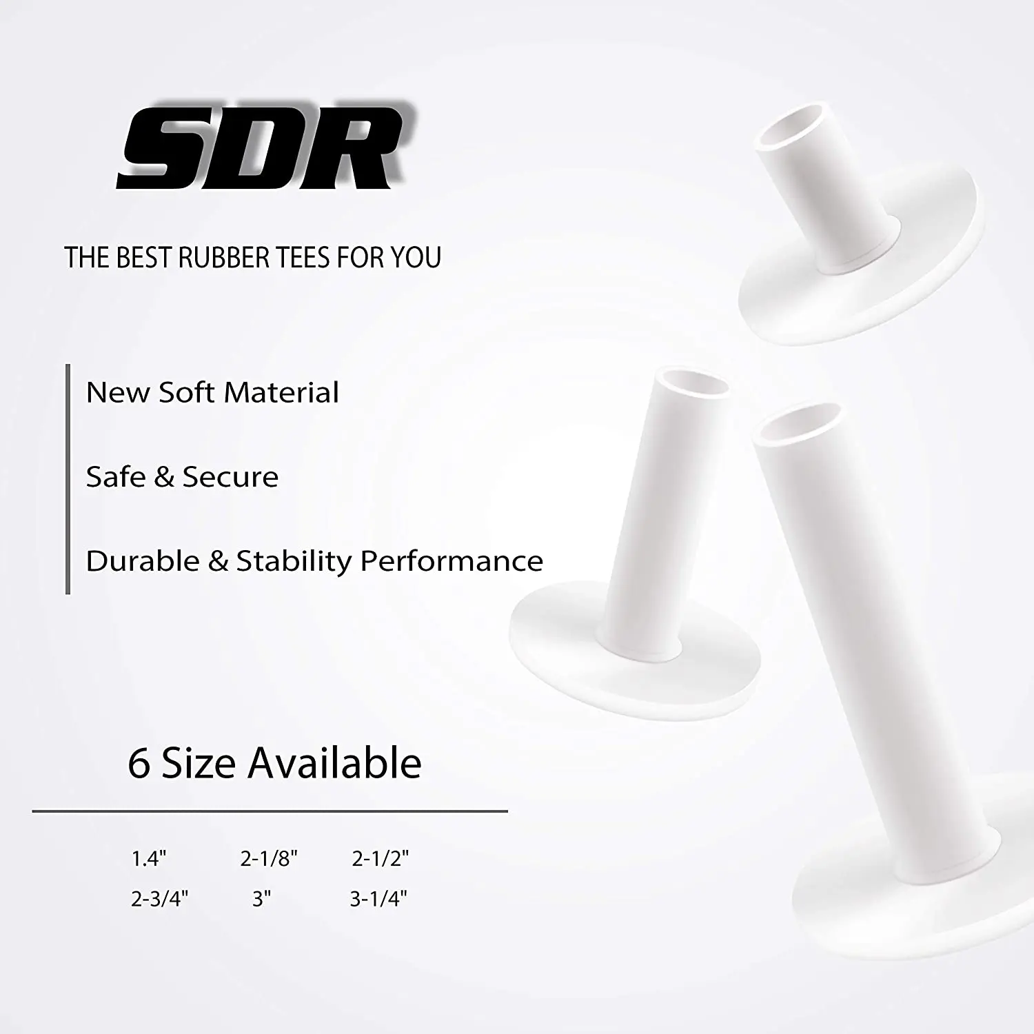 

Enhua SDR Rubber Golf Tees 5 Pack (Mixed Pack) | Sports Ball Tees Holder Durable Golf Mat Trainin Perfect for Golf Hitting Mats