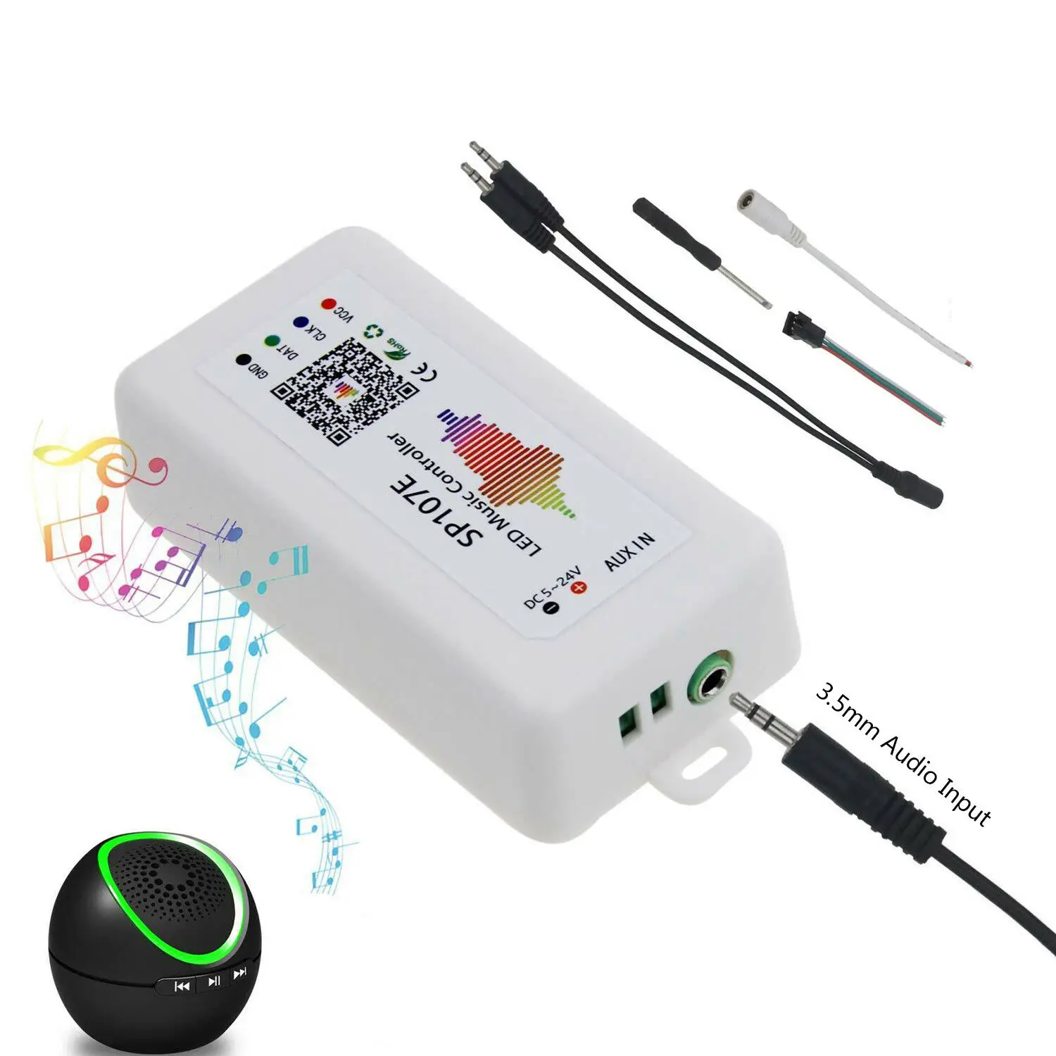 SP107E светодиодный музыкальный контроллер с Bluetooth светильник RGB SPI управление по