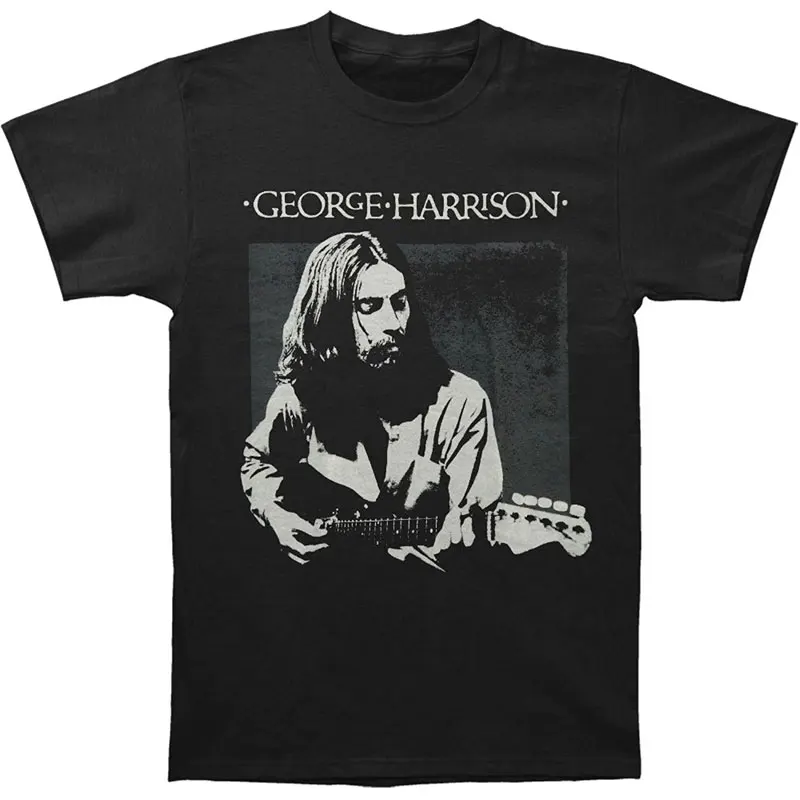 Для Мужчин 'S George Harrison Live Portrait футболка модная черная Camiseta Классическая с