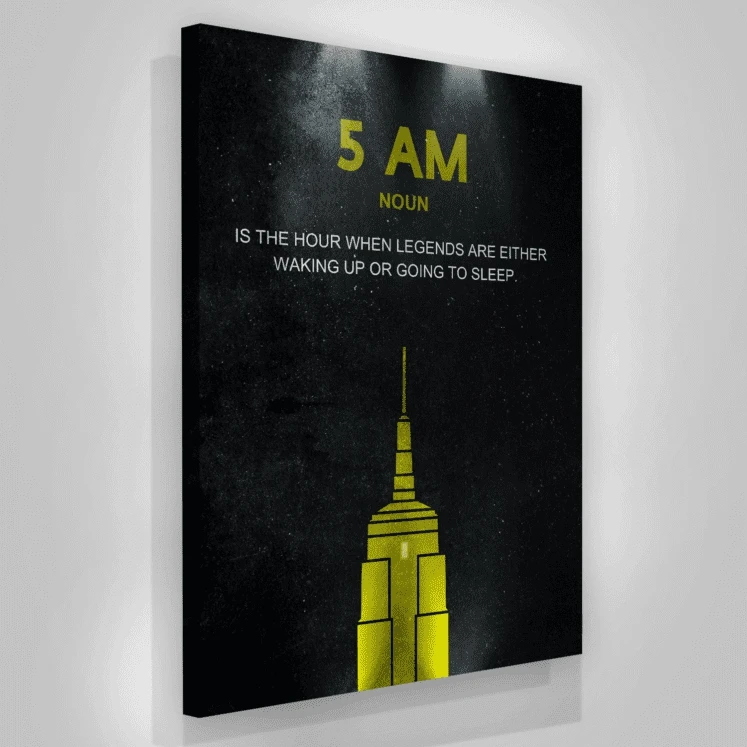

Canvas Modern 5 Am Build Green Picture Home Letters Night Decoration Painting Wall Art Prints Poster Modular Frame Living Room